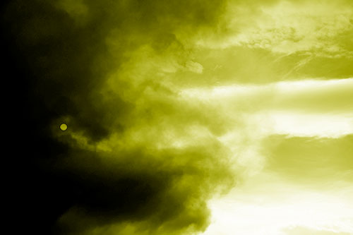 Sun Spiraling Out Of Mullen Fire Clouds (Yellow Shade Photo)