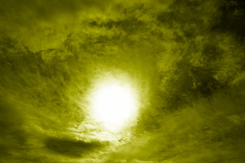 Sun Vortex Consumes Clouds (Yellow Shade Photo)