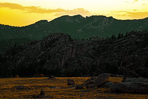 Arching Mountain Double Sunrise (Yellow Tint Photo)