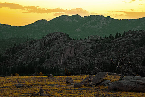 Arching Mountain Double Sunrise (Yellow Tint Photo)