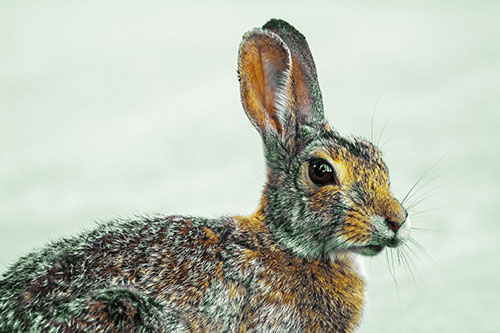 Bunny Rabbit Taking Gander Around Park (Yellow Tint)