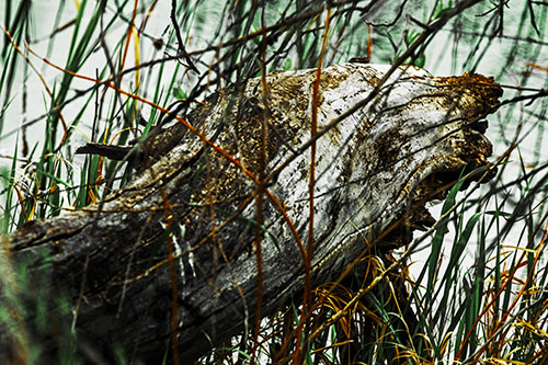 Decaying Serpent Tree Log Creature (Yellow Tint Photo)
