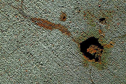 Screaming Wet Asphalt Face Cracking Apart (Yellow Tint)