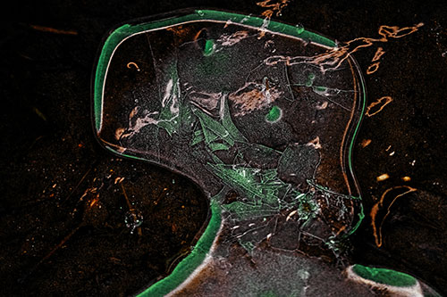 Shattering Ice Head Cracking Smile Along Shore (Yellow Tint)