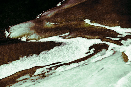 Sleeping Polar Bear Ice Formation (Yellow Tint Photo)