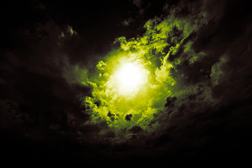 Sun Vortex Cloud Spiral (Yellow Tint Photo)