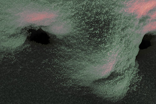 Triangle Powdered Snow Face Atop Soil (Yellow Tint)