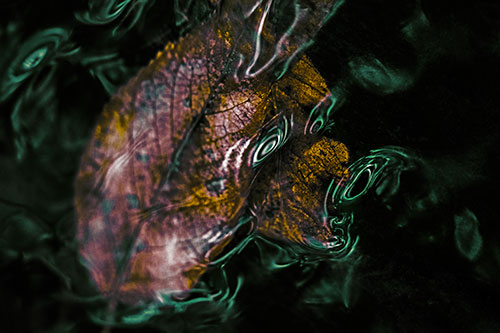 Water Ripple Faced Leaf In Submerged Trance (Yellow Tint)