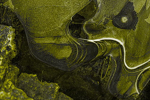 Angry Fuming Frozen River Ice Face (Yellow Tone)