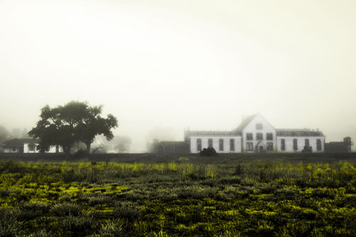 Departing Fog Reveals State Penitentiary (Yellow Tone Photo)
