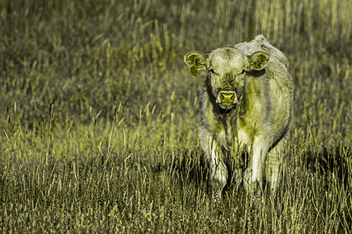 Grass Chewing Cow Spots Intruder (Yellow Tone)