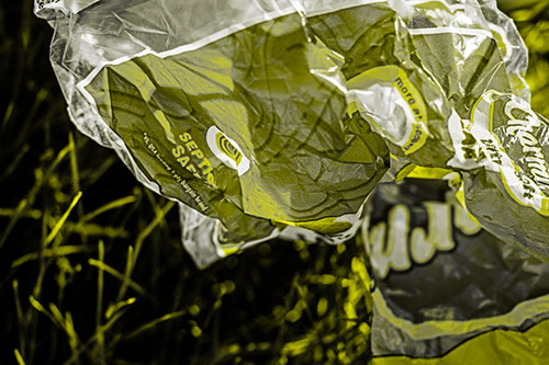 Growling Plastic Charmin Bag Among Grass (Yellow Tone)