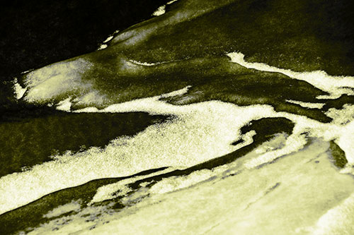 Sleeping Polar Bear Ice Formation (Yellow Tone Photo)