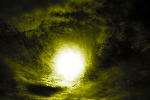 Sun Vortex Consumes Clouds (Yellow Tone Photo)