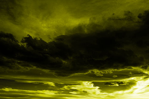 Sunset Producing Fire Orange Clouds (Yellow Tone)