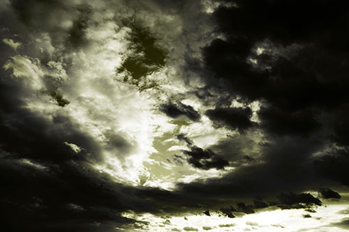 Thick Dark Cloud Refuses To Split In Half (Yellow Tone Photo)