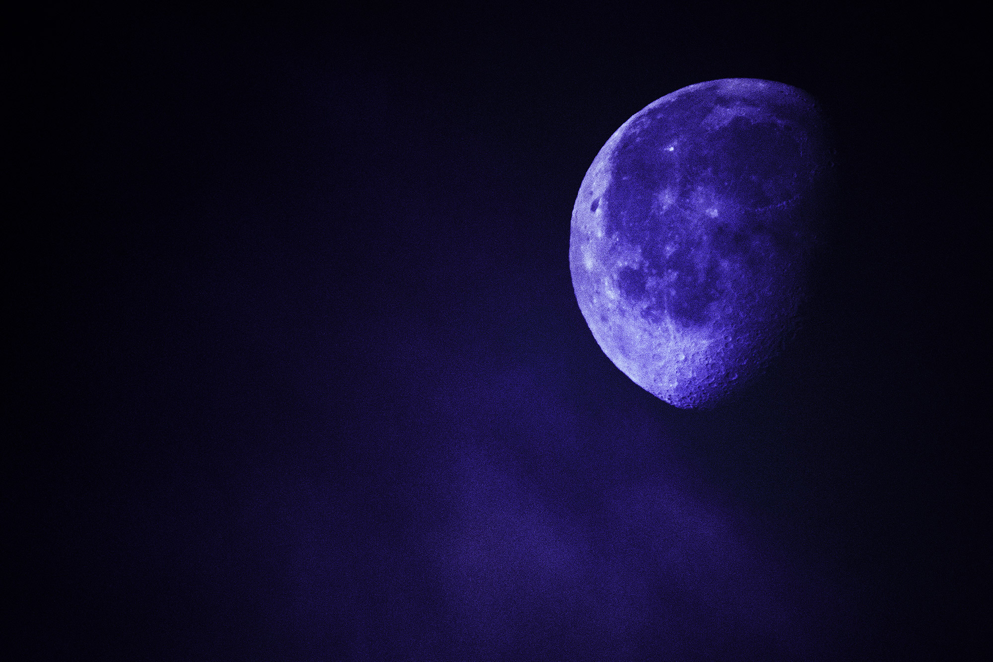 Download Color Moon Creeping Along Faint Cloud Mass Atmosphere Sky