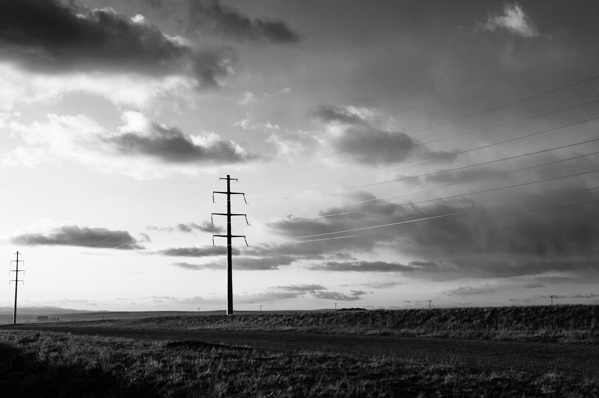 Download Gray Sunset Clouds Scatter Above Powerlines Cirrus Sky Technology Park